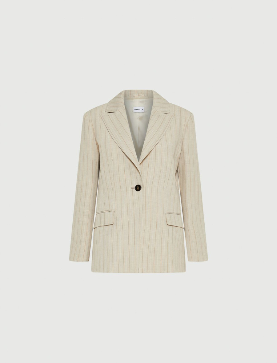 blazer in tela elasticizzata - ecru