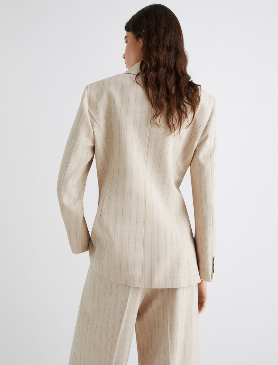 blazer in tela elasticizzata - ecru