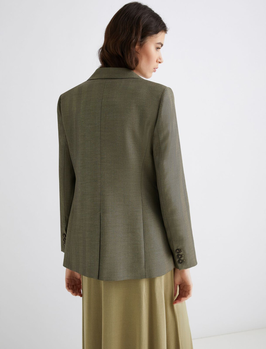 giacca in twill fluido con dettaglio in cristallo - kaki