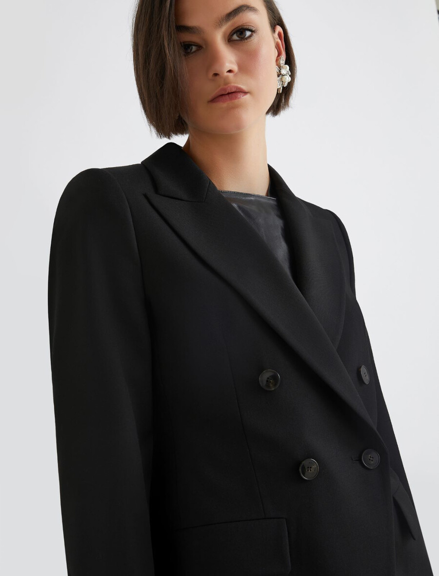 blazer doppiopetto elasticizzato - nero