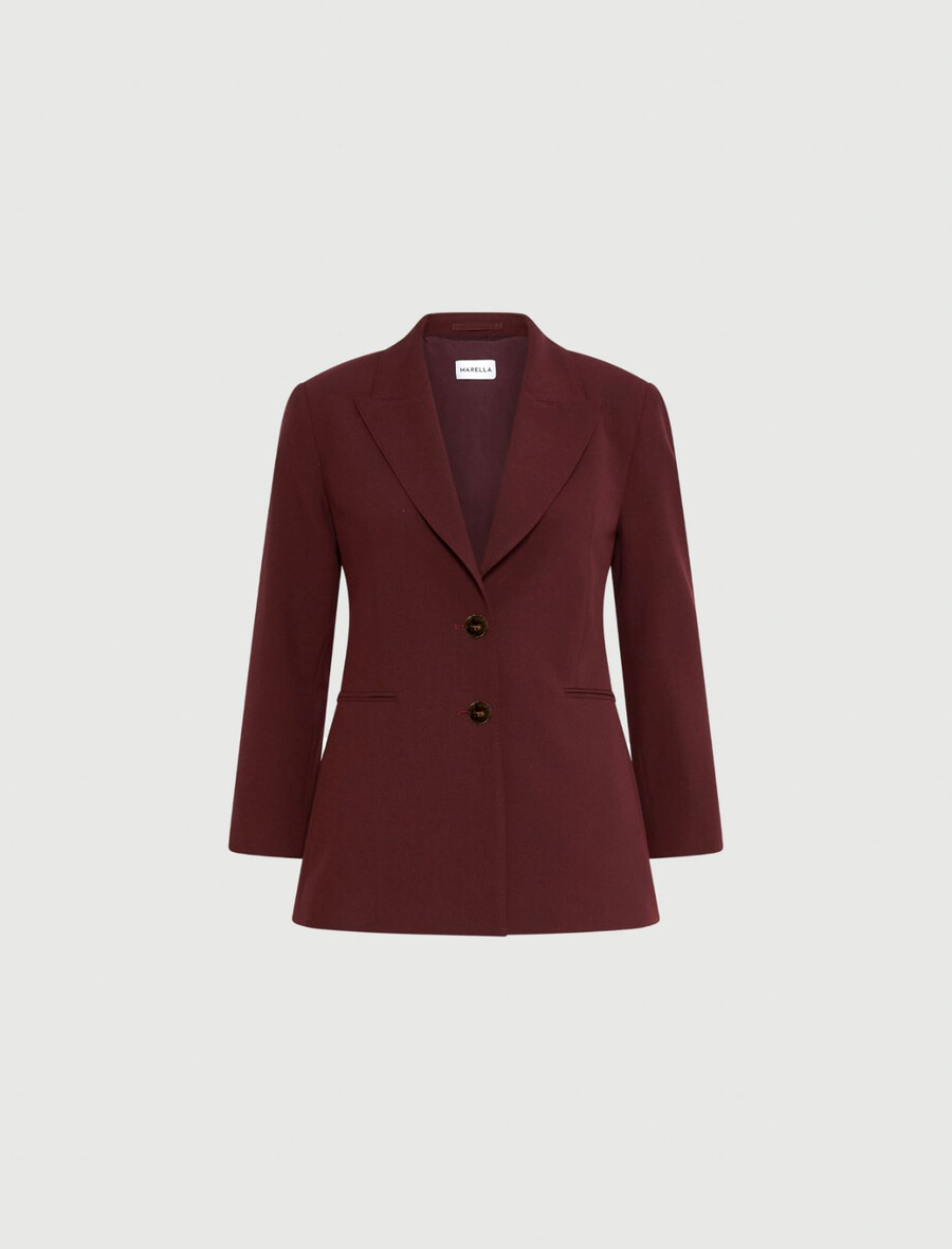 blazer in tela di misto viscosa - bordeaux