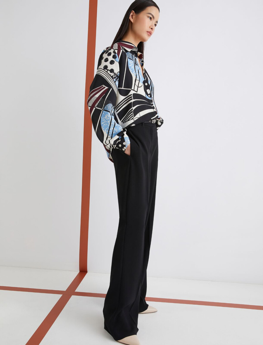 pantaloni in raso envers - nero