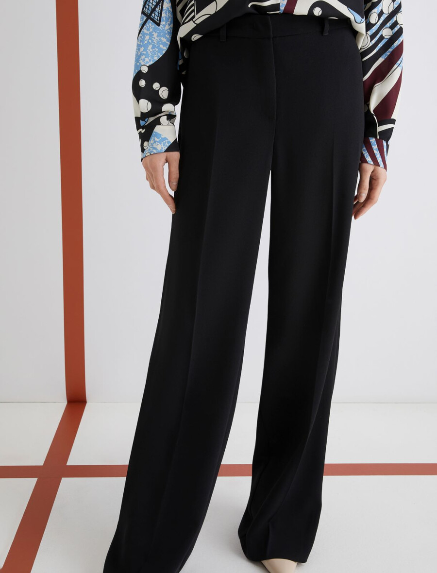 pantaloni in raso envers - nero