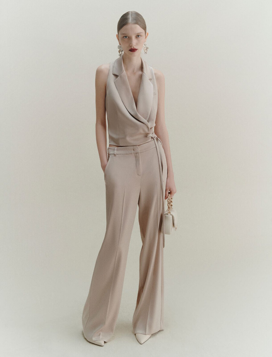 pantaloni in raso - naturale