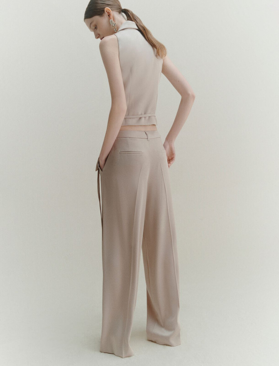 pantaloni in raso - naturale