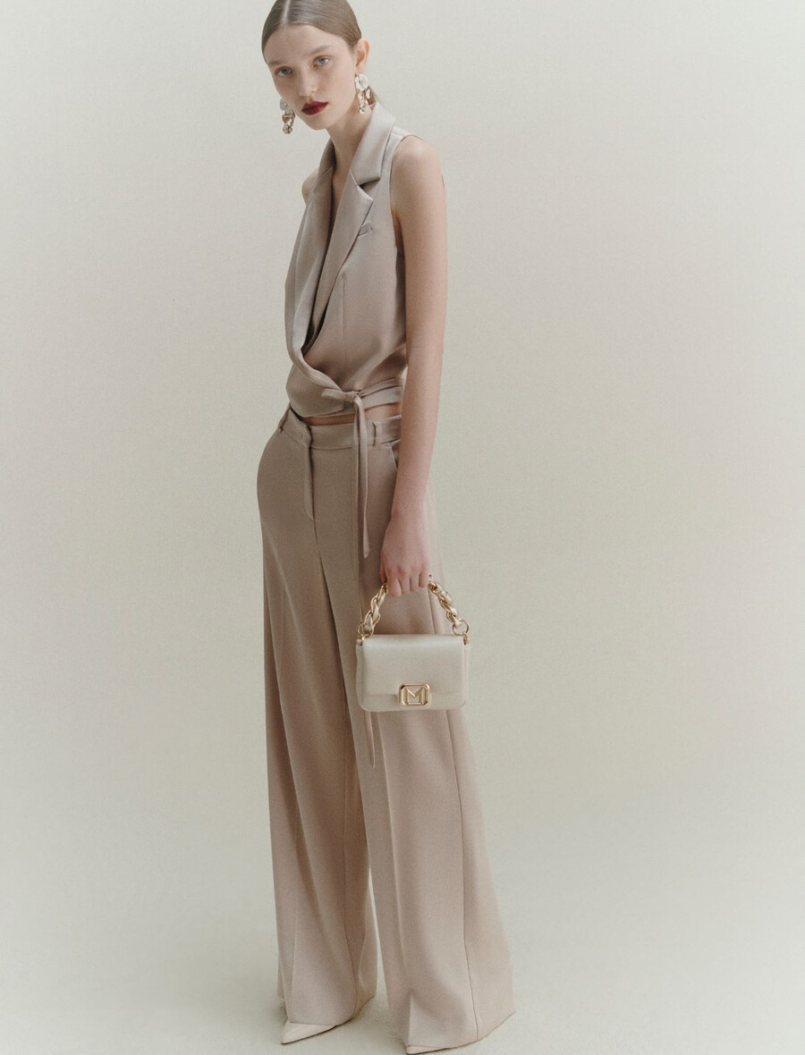 pantaloni in raso - naturale