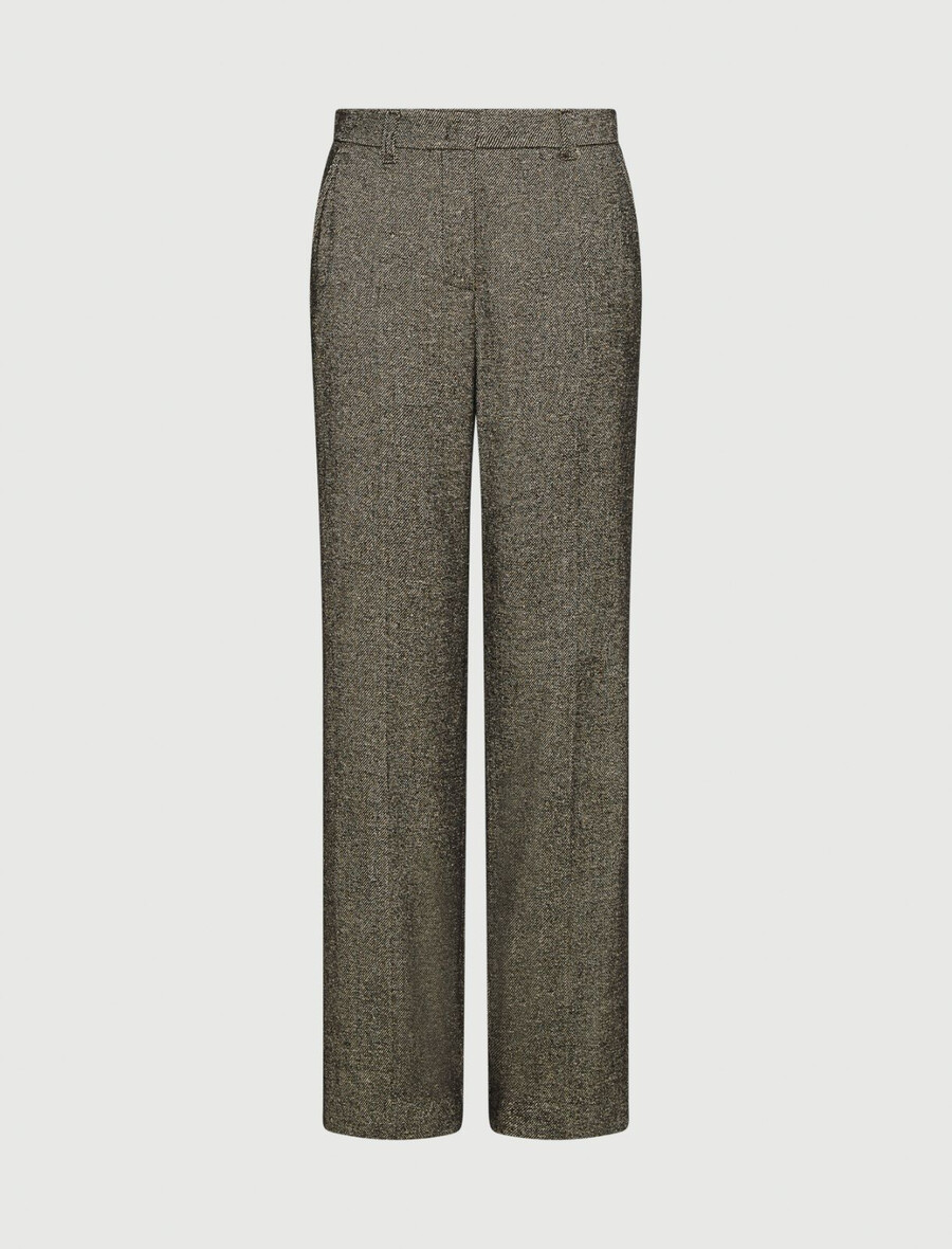 pantaloni in tweed - marrone