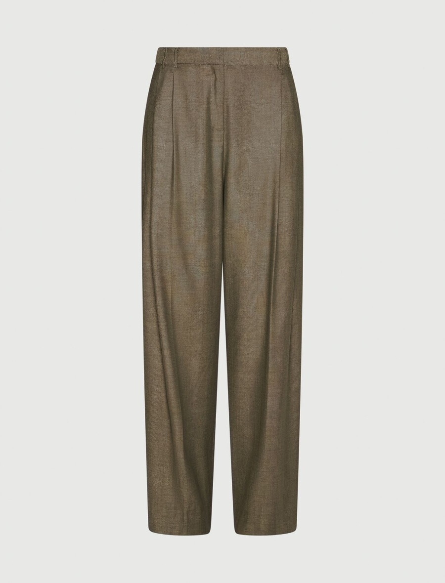 pantaloni carrot-fit in twill - kaki