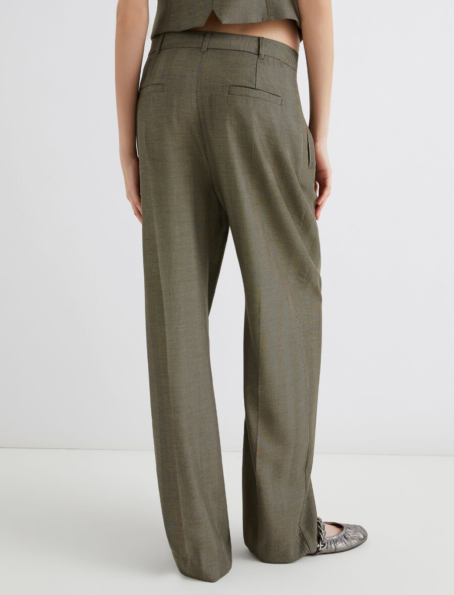 pantaloni carrot-fit in twill - kaki