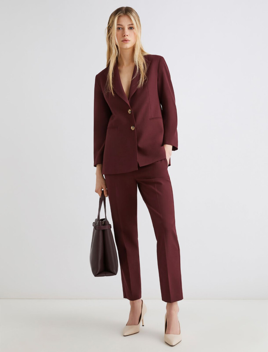 pantaloni in viscosa elasticizzata - bordeaux