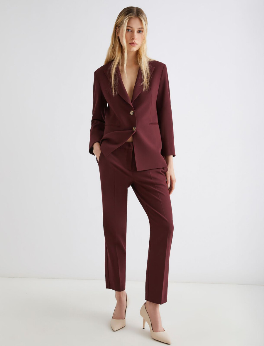 pantaloni in viscosa elasticizzata - bordeaux