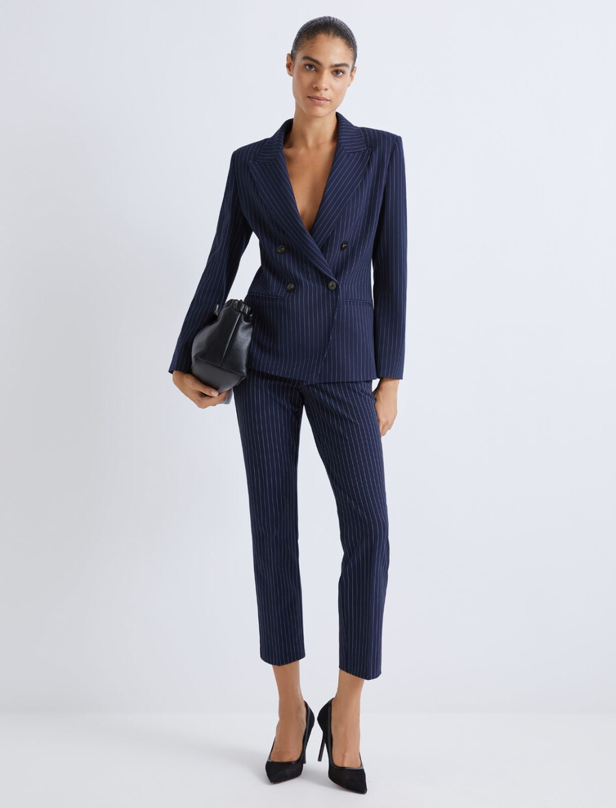 pantaloni in viscosa elasticizzata - navy