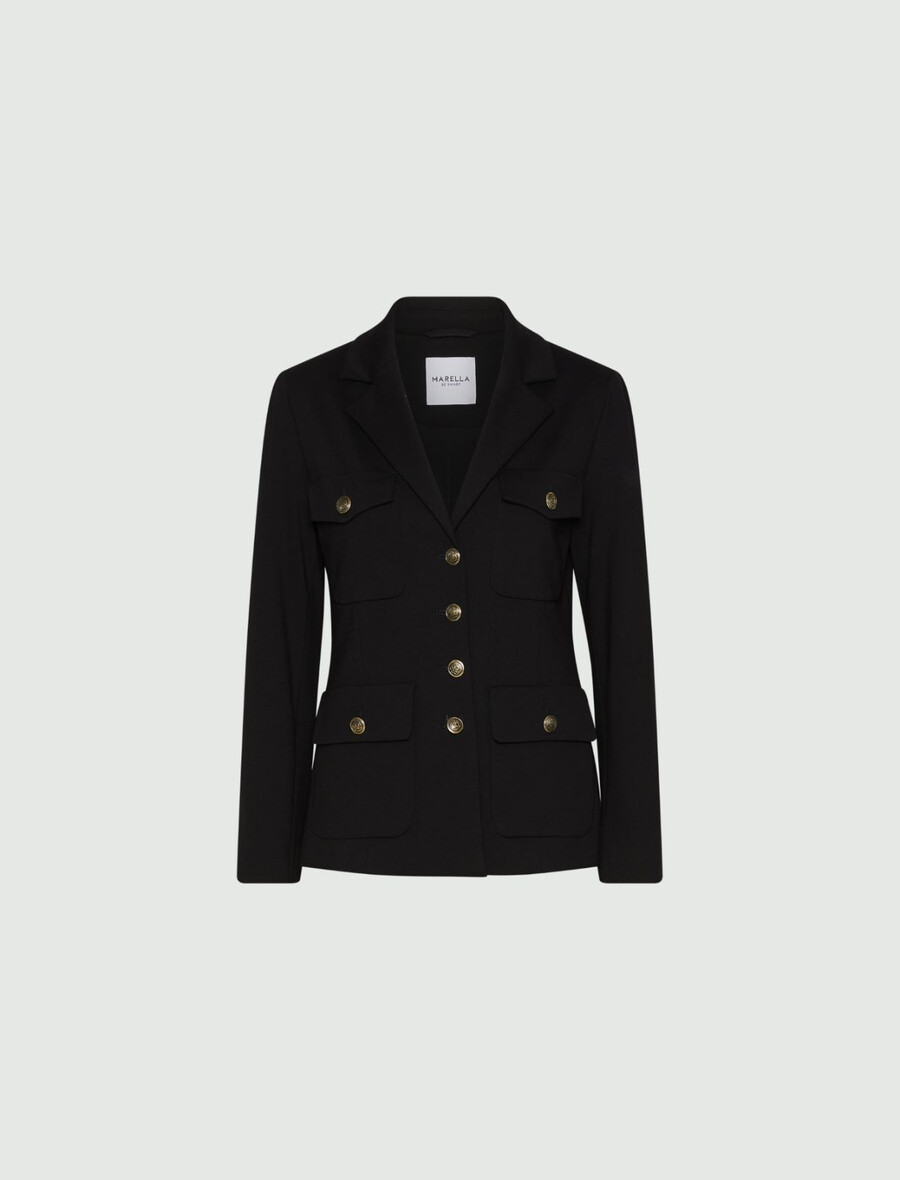 giacca sahariana in jersey - nero