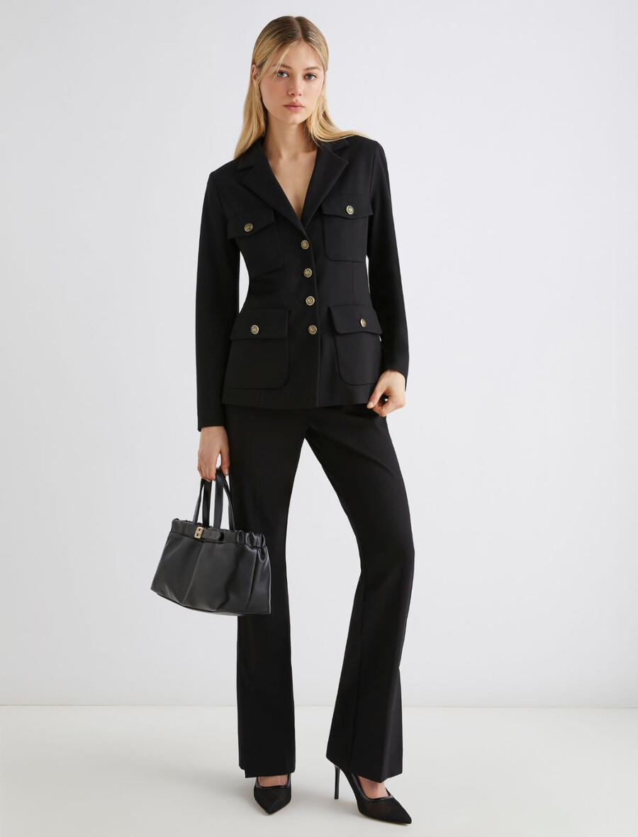 giacca sahariana in jersey - nero