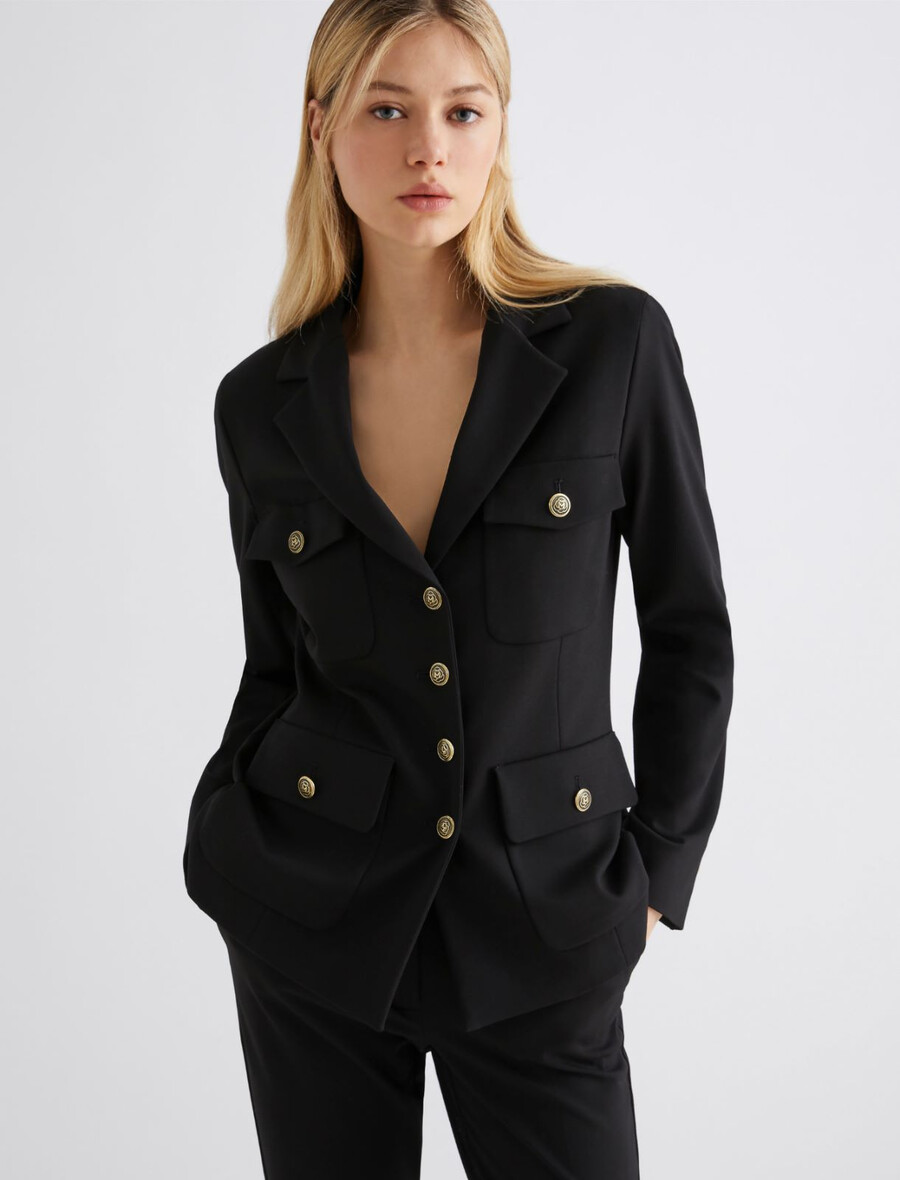 giacca sahariana in jersey - nero