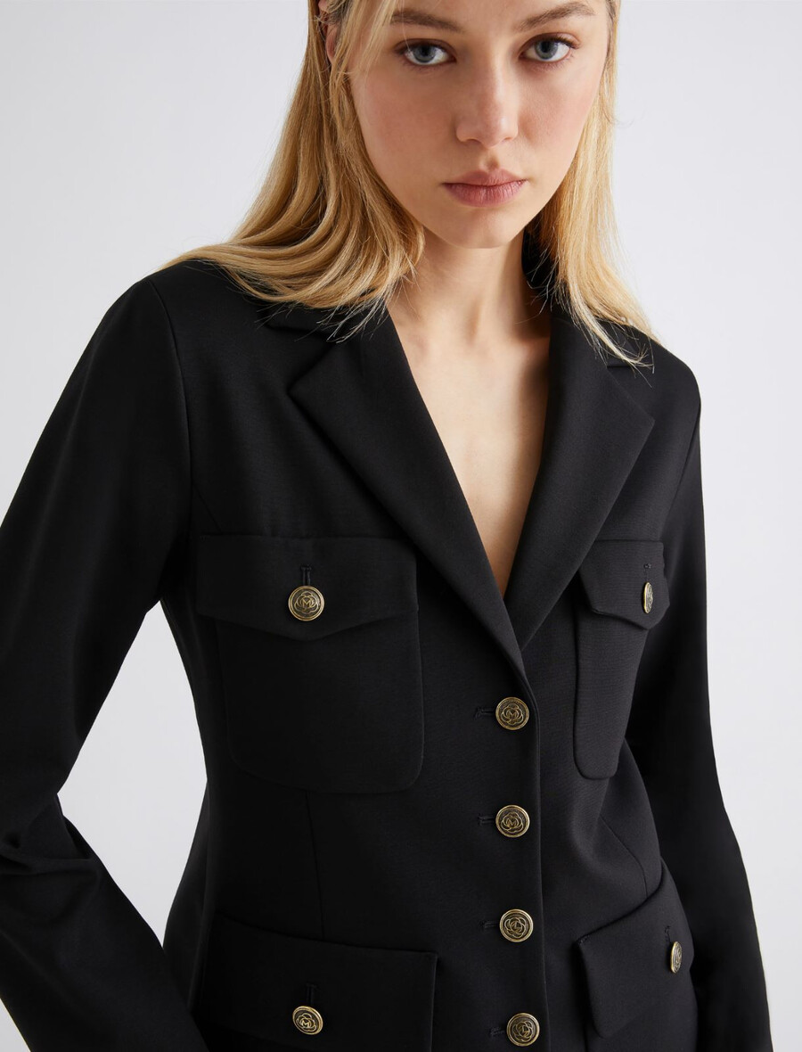 giacca sahariana in jersey - nero