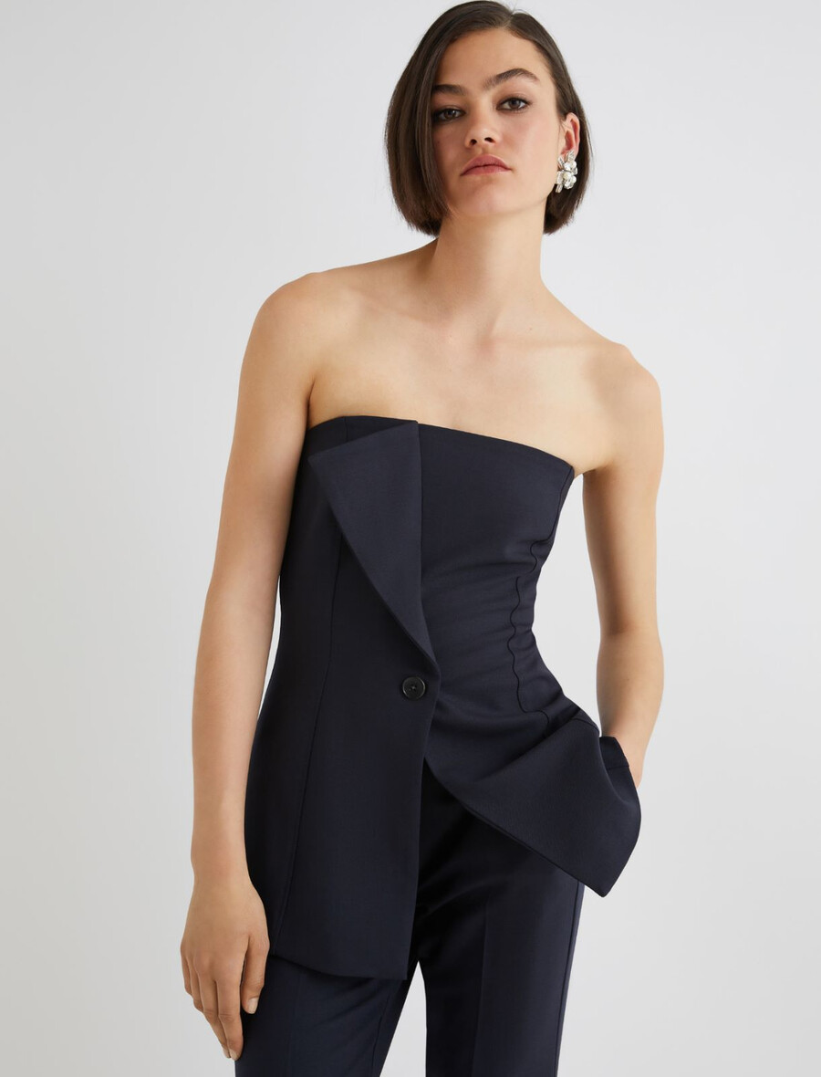 top corsetto - blu marino