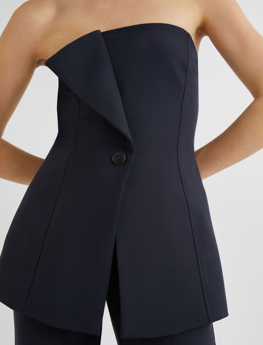 top corsetto - blu marino