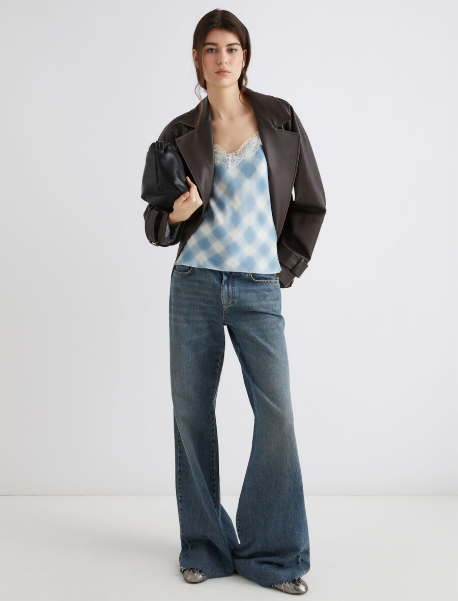 top slim fit - blu polvere