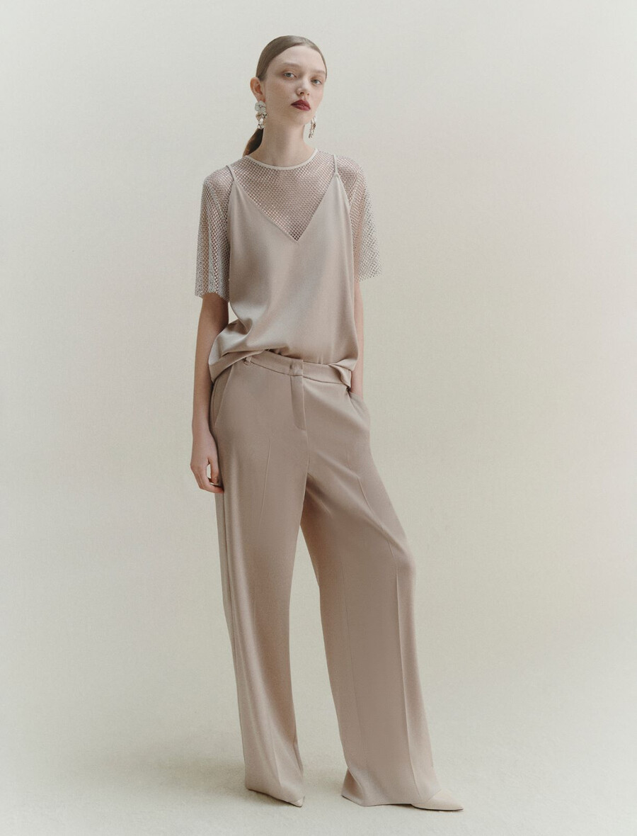 canotta in raso - naturale