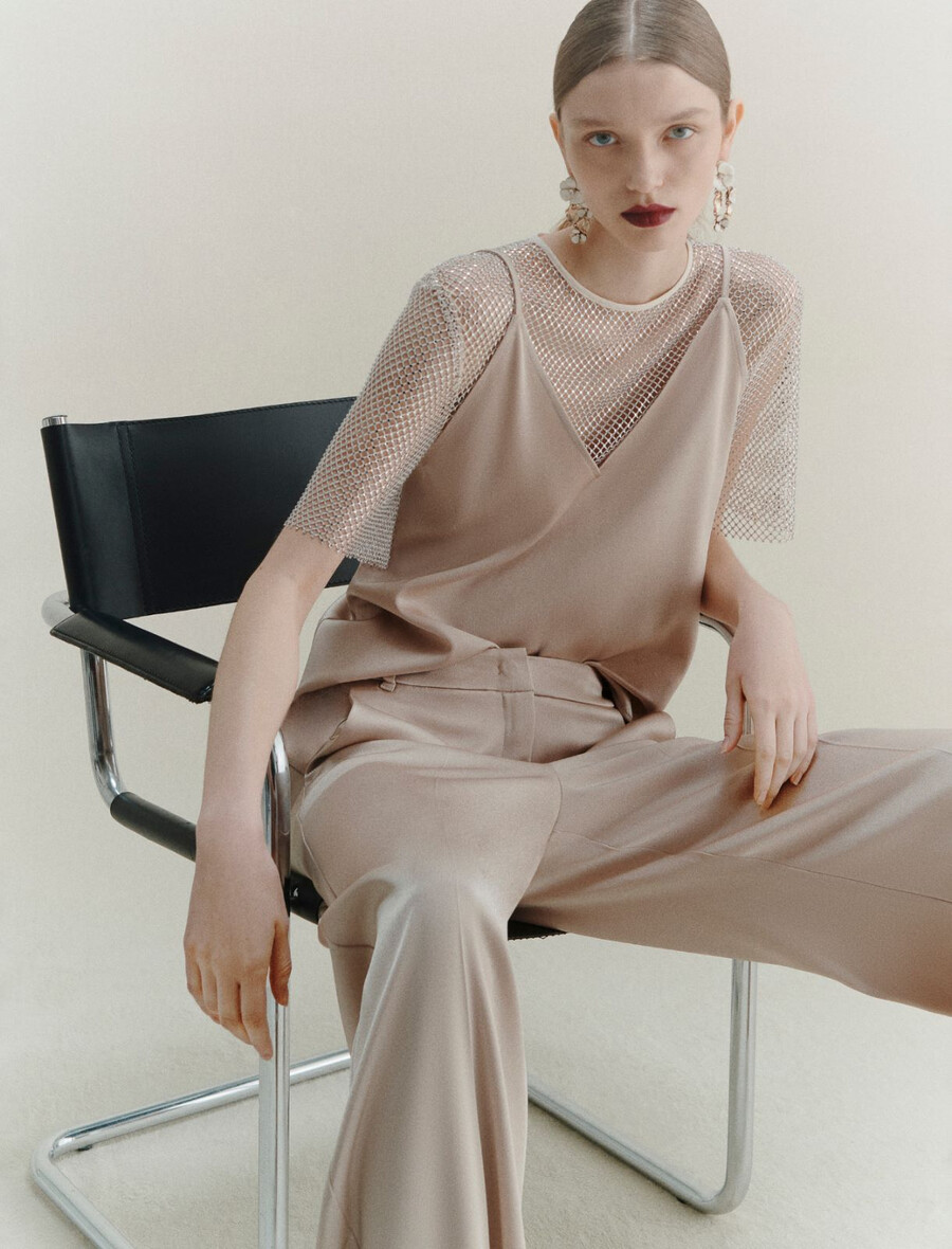 canotta in raso - naturale