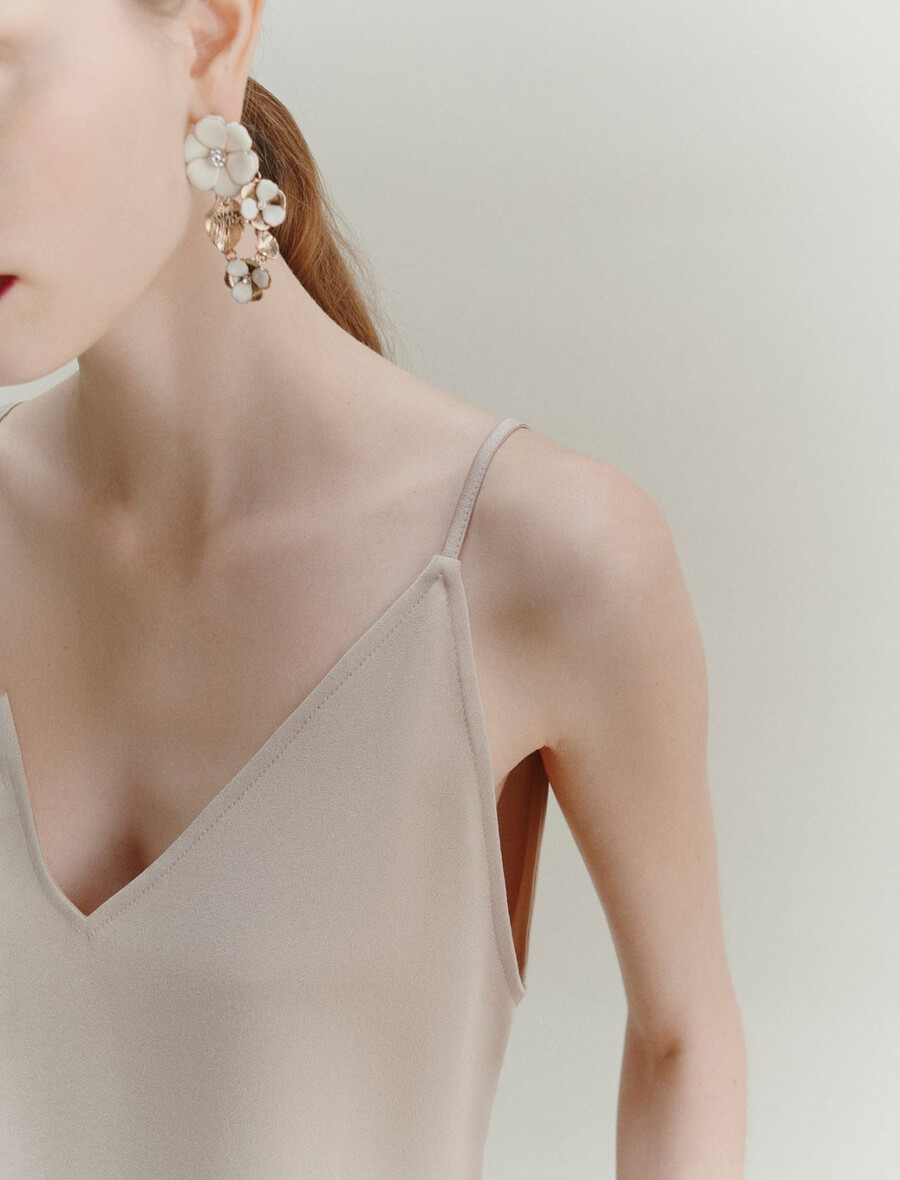 canotta in raso - naturale