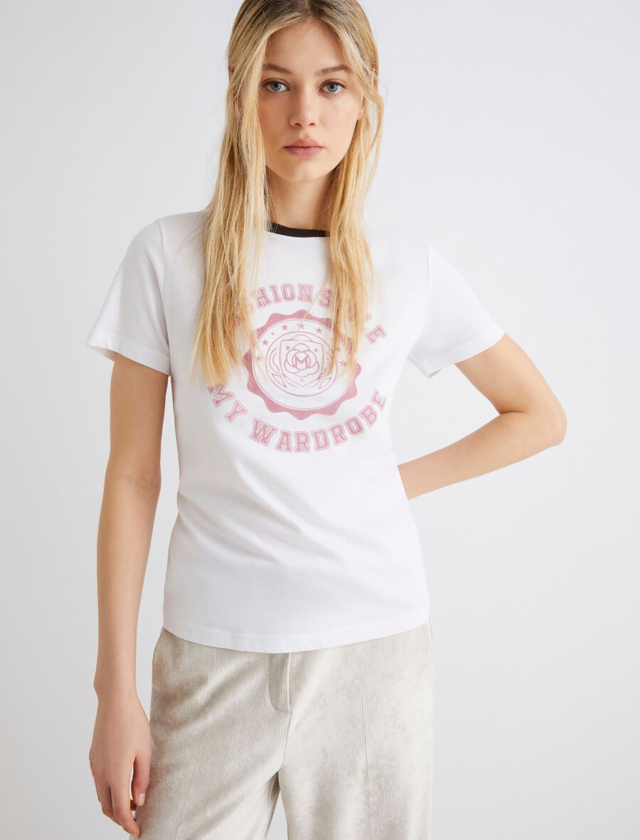 t-shirt stampata - bianco ottico