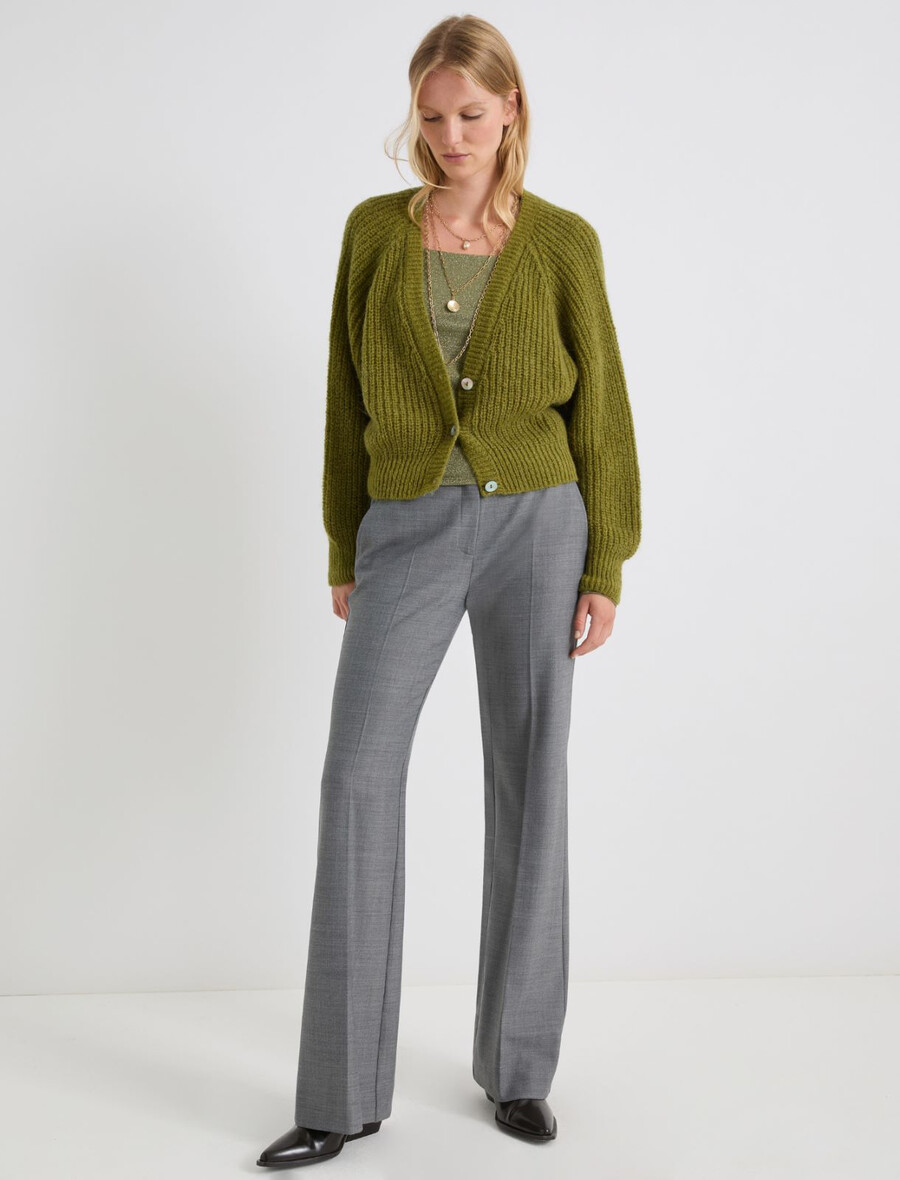 t-shirt in viscosa con decorazioni in lurex - verde