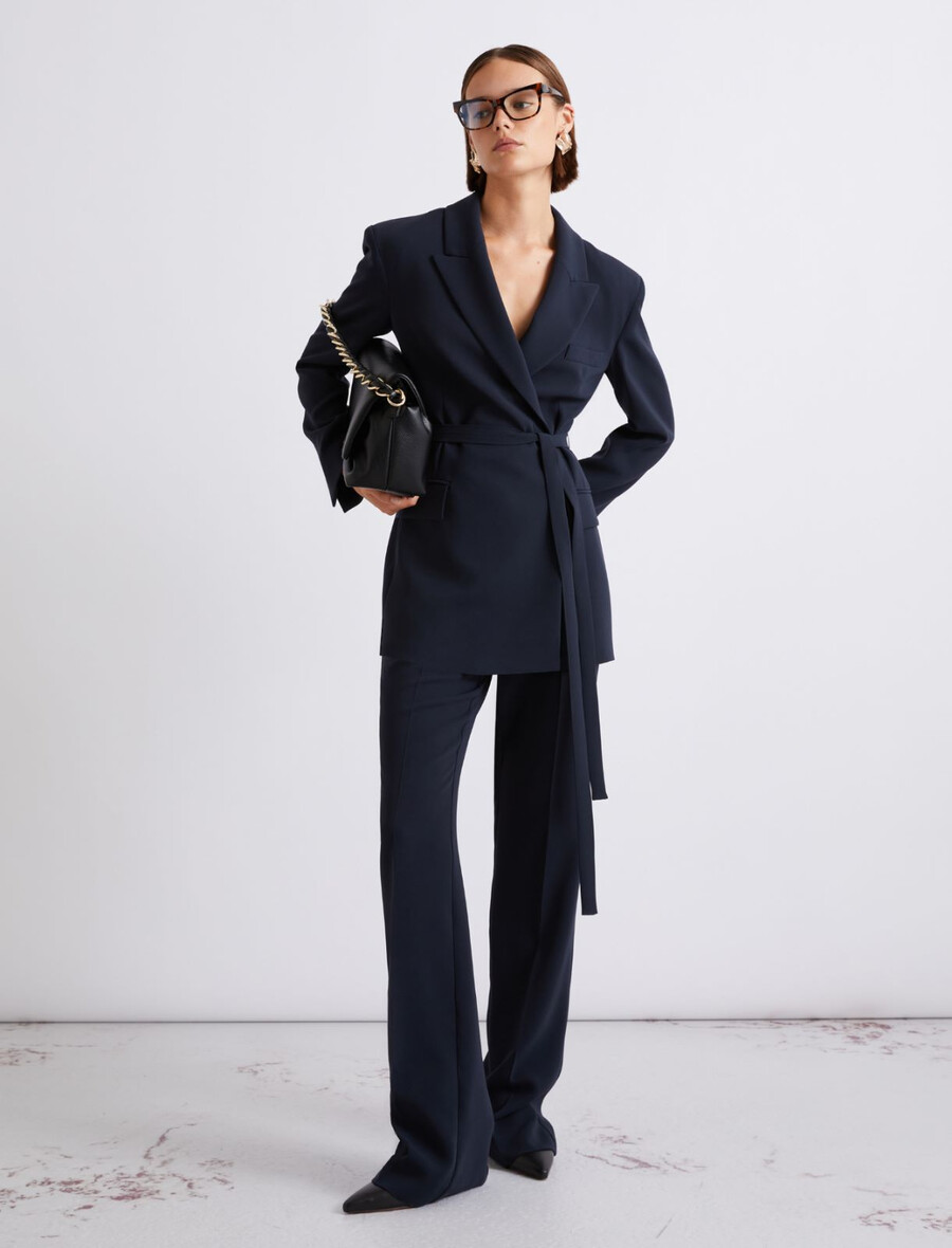 pantaloni in cady leggermente svasati - navy