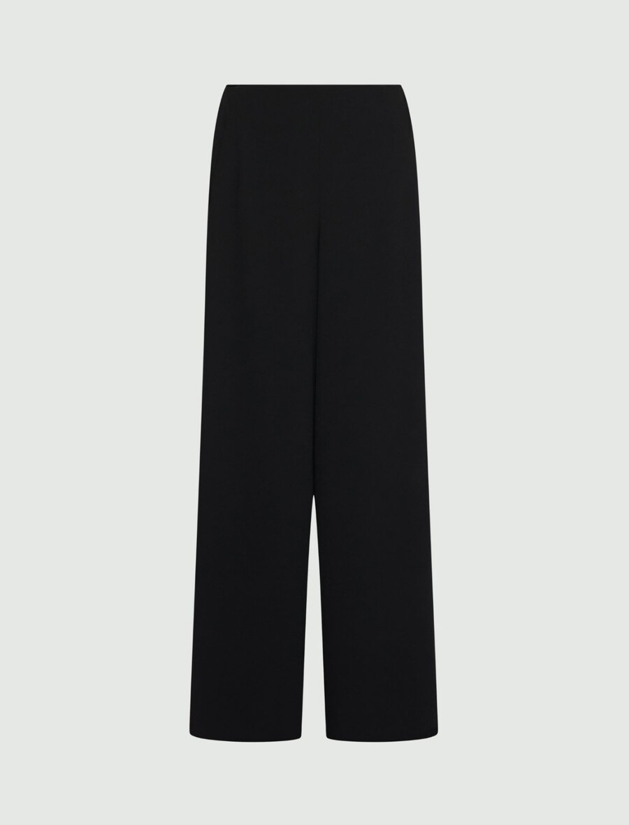 pantaloni ampi in envers satin - nero