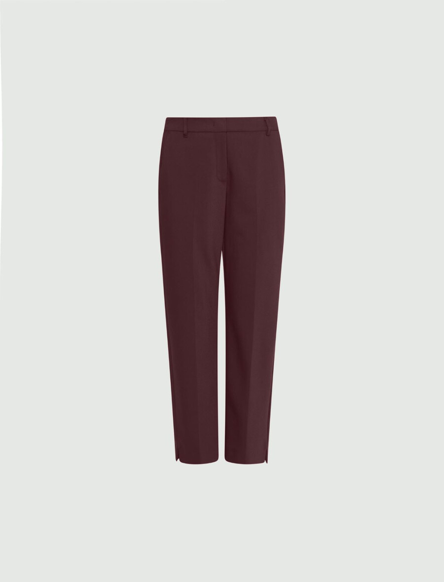 pantaloni in misto cotone elasticizzato - bordeaux