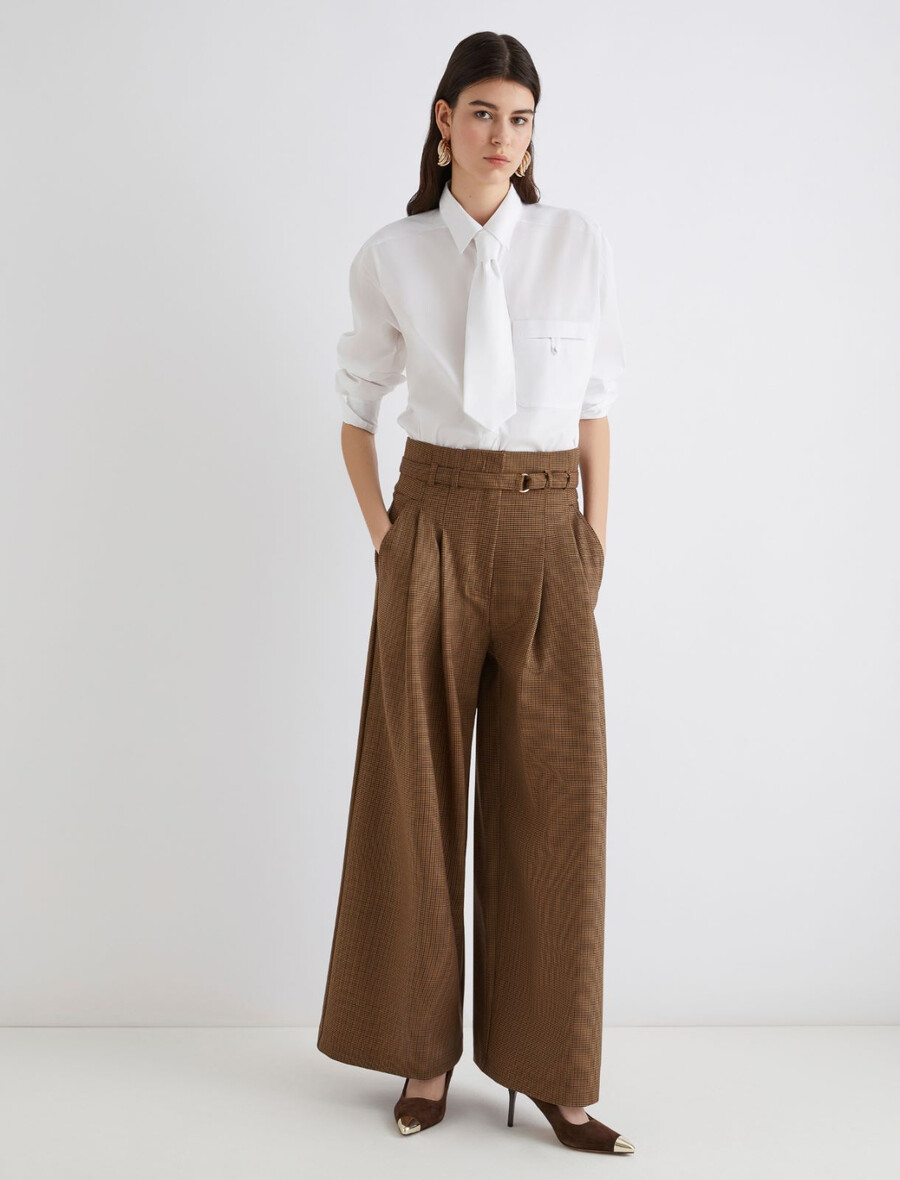 pantaloni a vita alta - cammello