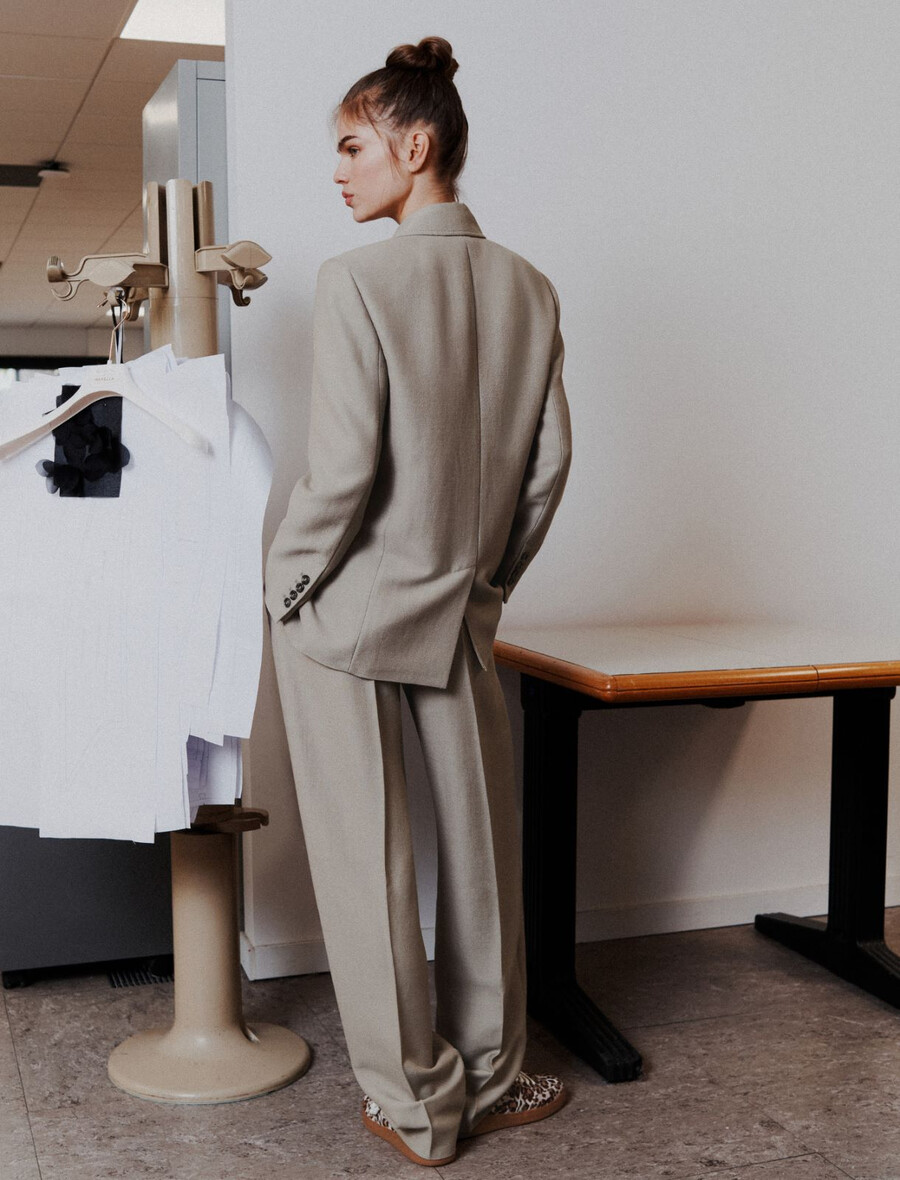 pantaloni a gamba larga - grigio chiaro