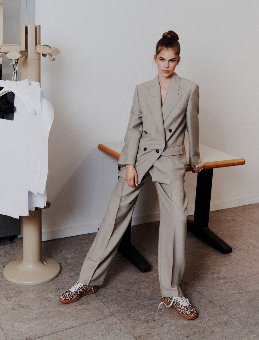 pantaloni a gamba larga - grigio chiaro