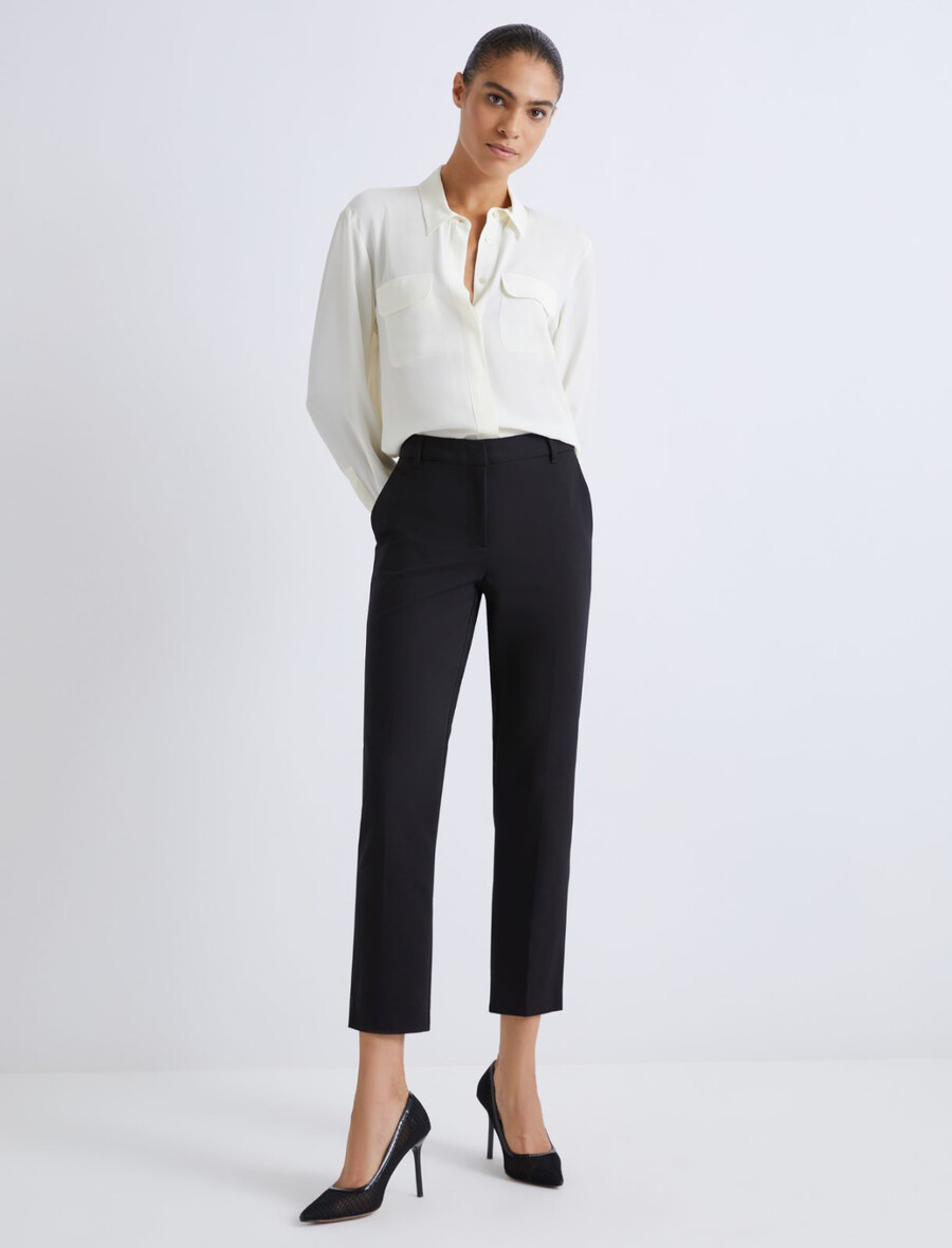 pantaloni chino in cotone elasticizzato - nero