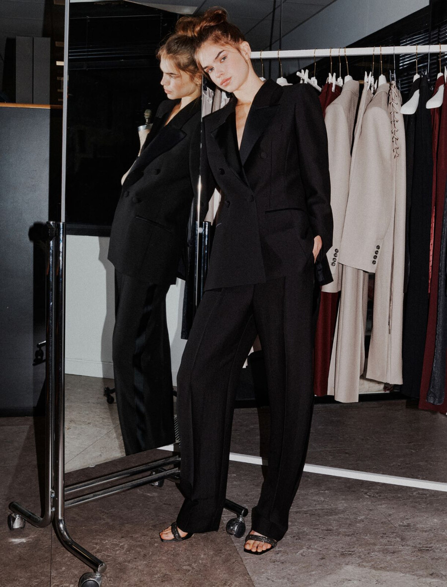 pantaloni a gamba a botte - nero