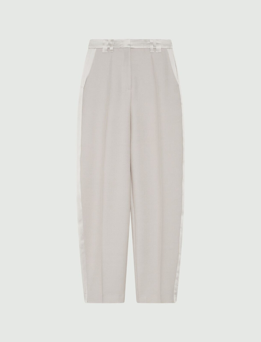 pantaloni a gamba a botte - avorio