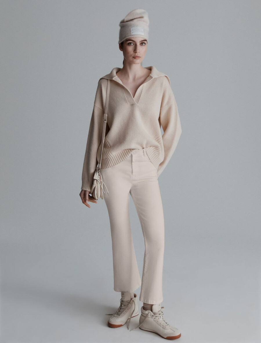 jeans cropped svasati - crema