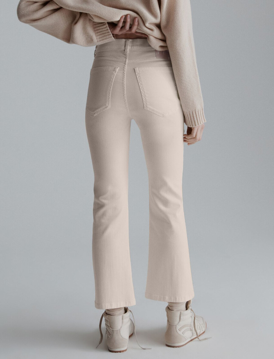 jeans cropped svasati - crema