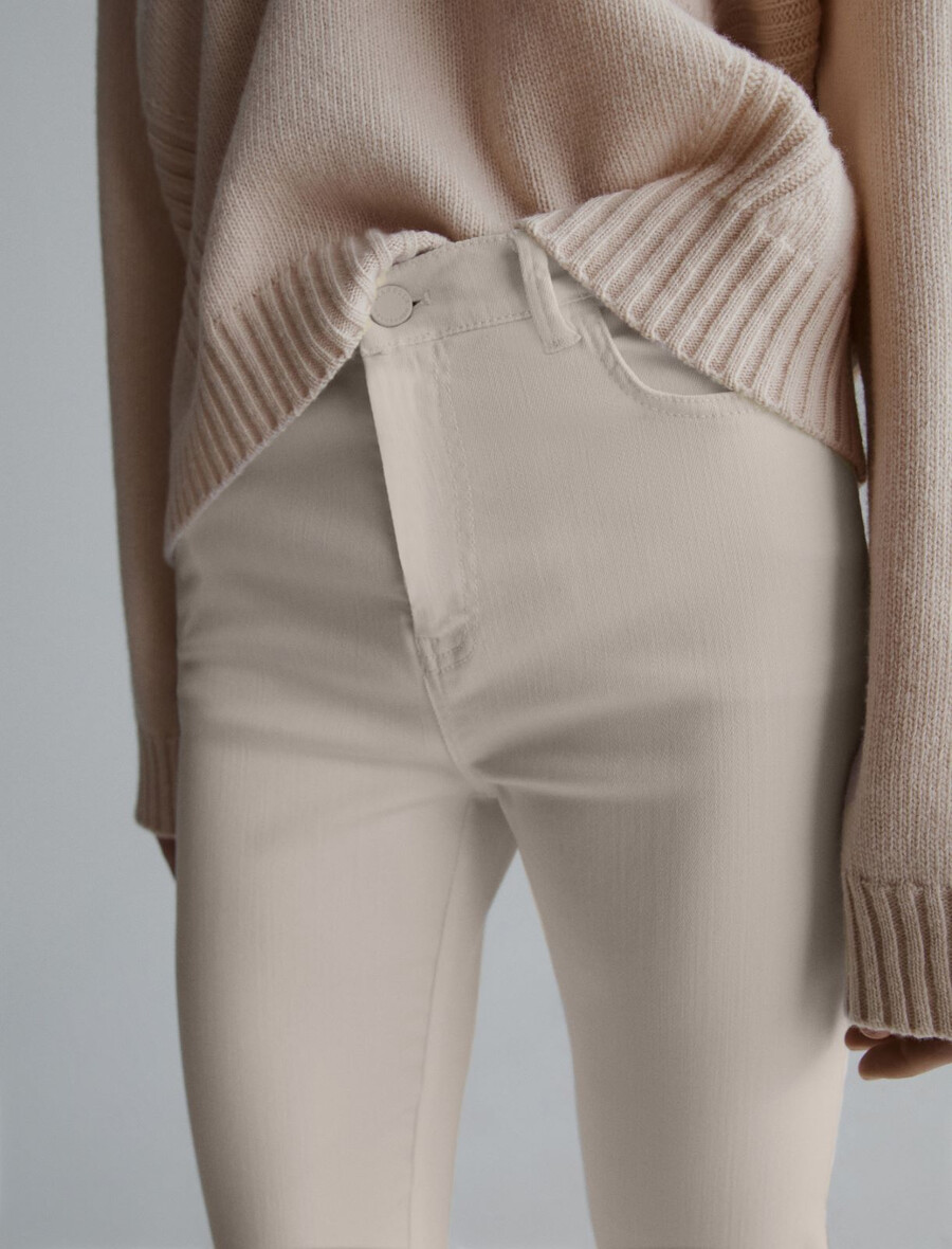 jeans cropped svasati - crema