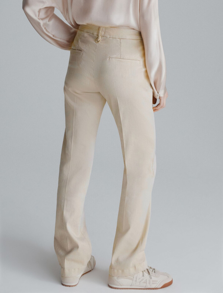 pantaloni a gamba larga - crema