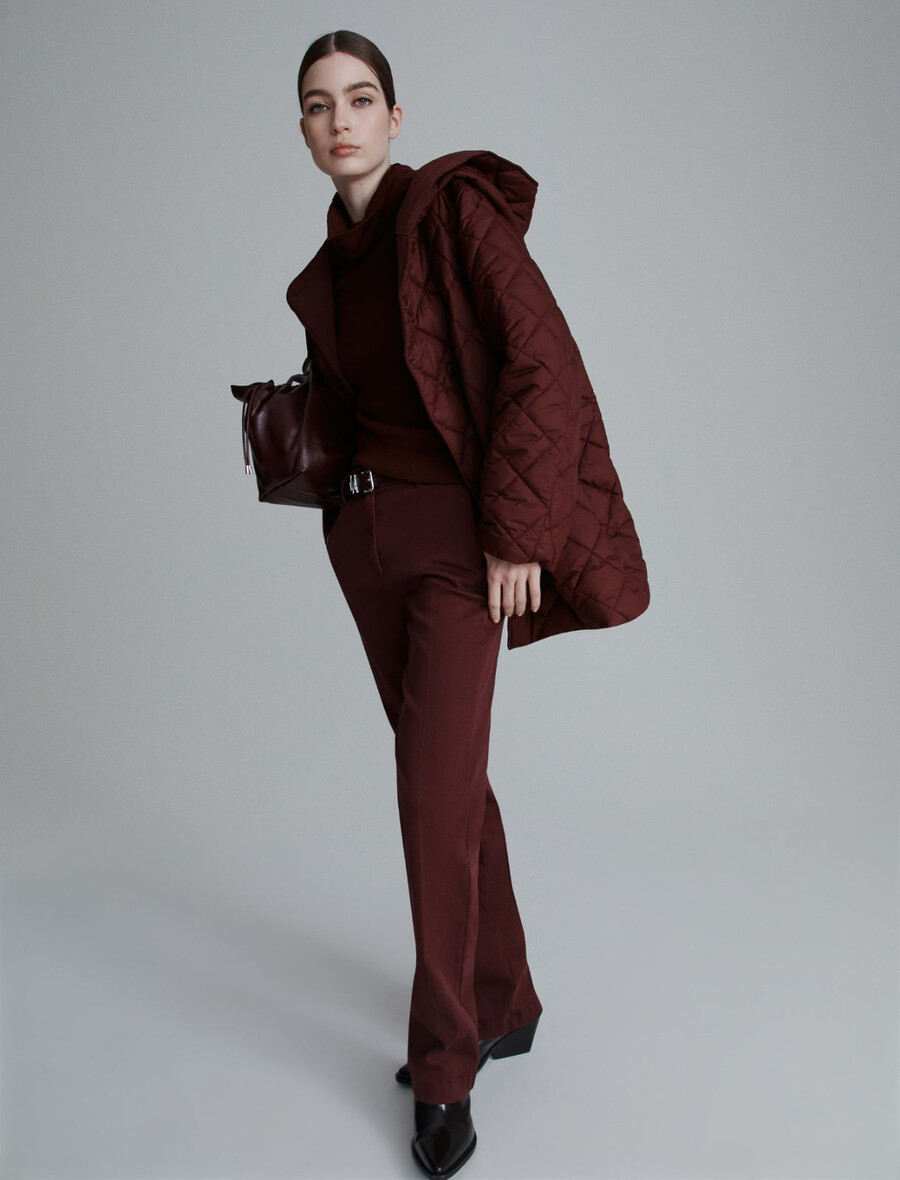 pantaloni a gamba larga - bordeaux