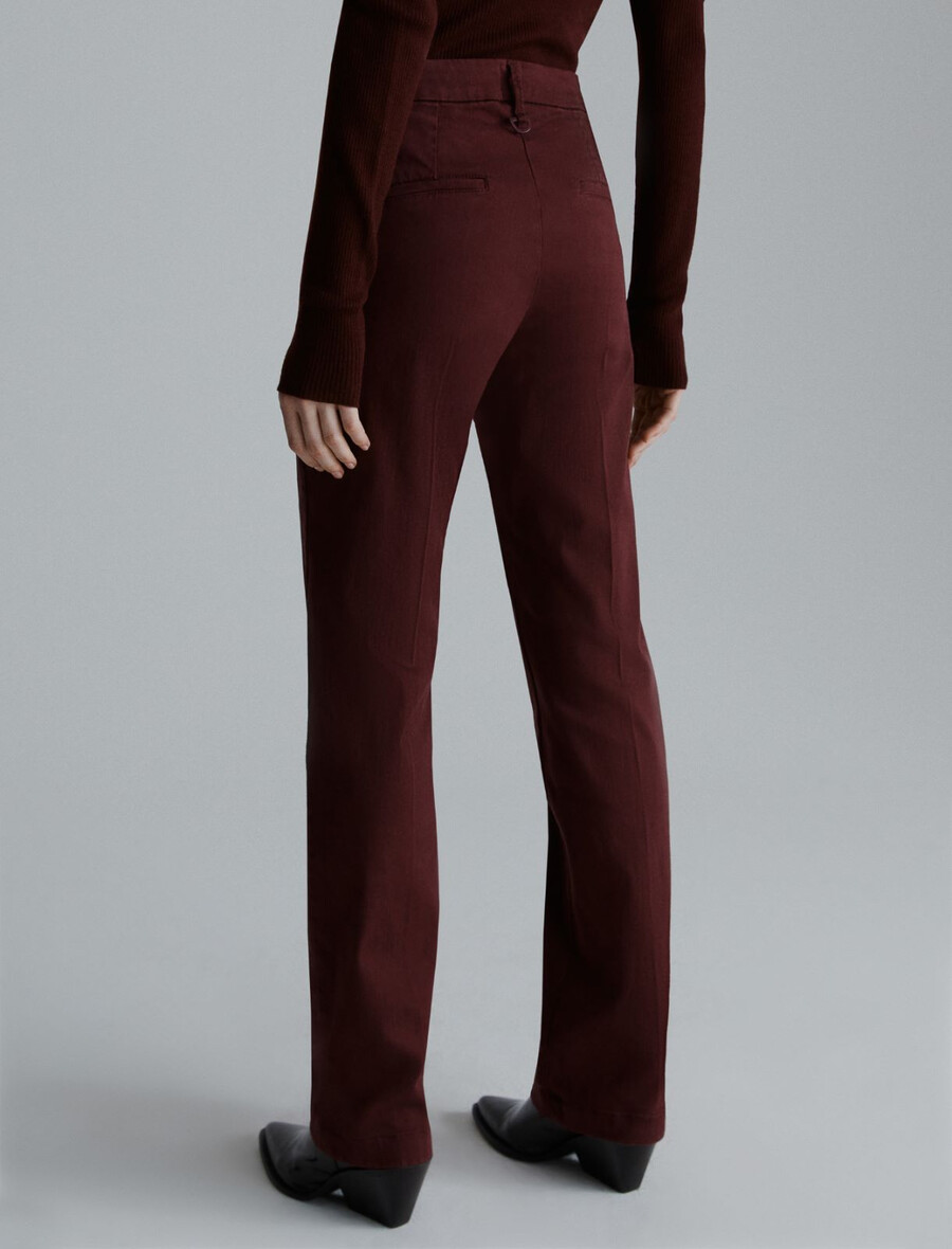 pantaloni a gamba larga - bordeaux