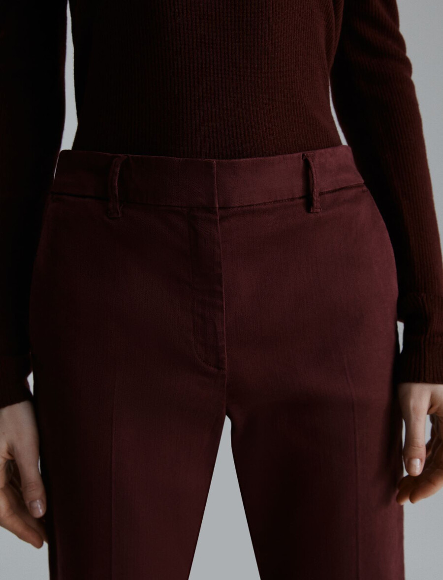 pantaloni a gamba larga - bordeaux