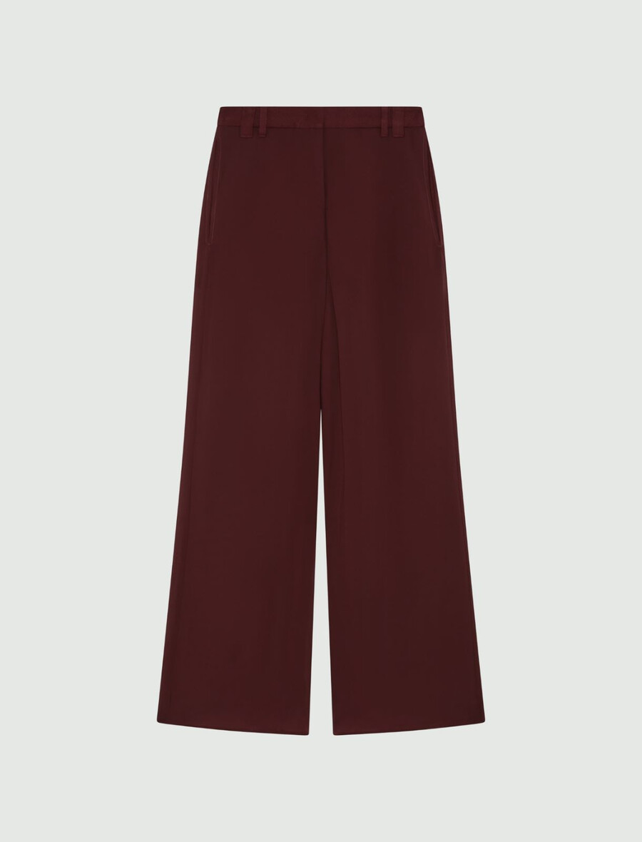 pantaloni doppi in georgette - bordeaux