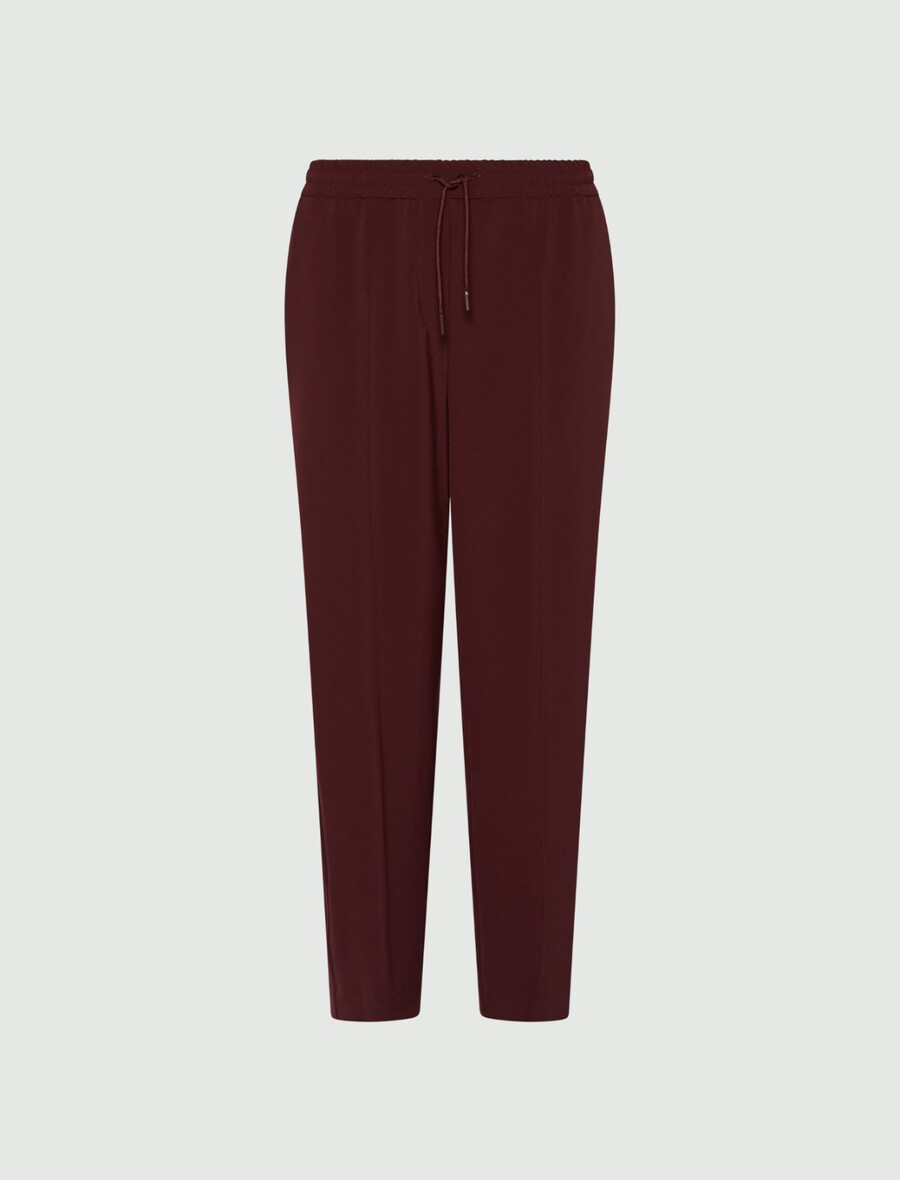 pantaloni da jogging in twill elasticizzato - bordeaux