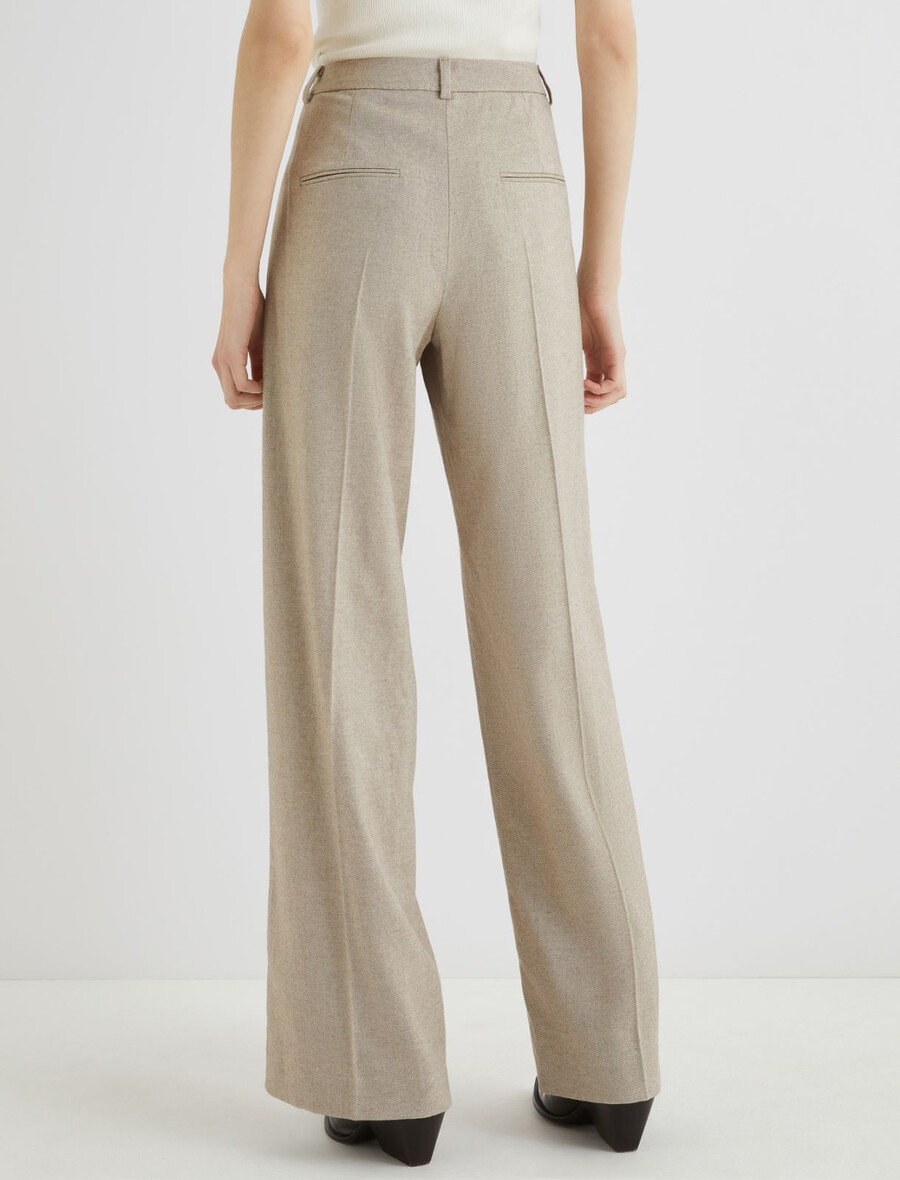 pantaloni dritti in zibellino - marrone nocciola