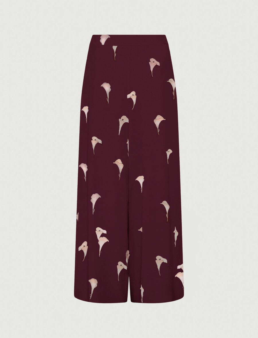 pantaloni a gamba larga in voile - naturale