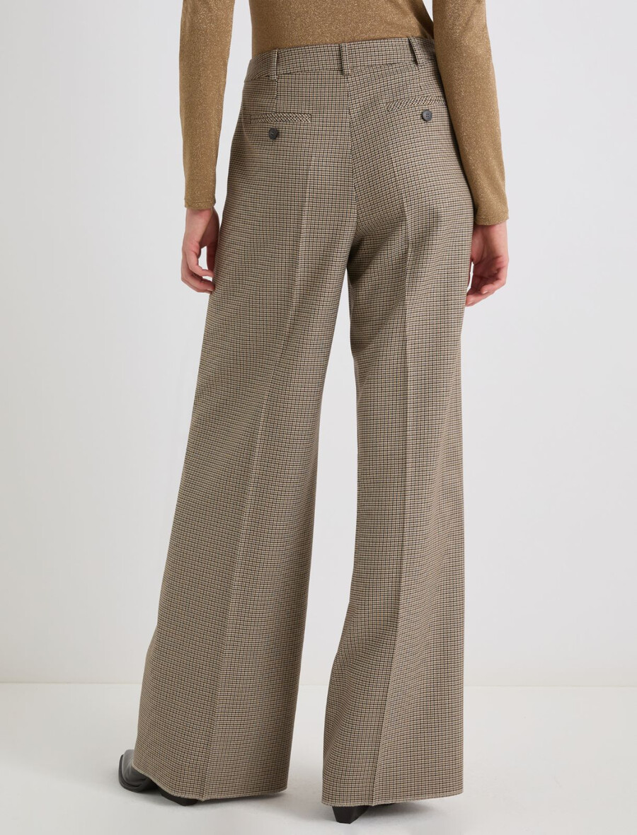 pantaloni a gamba larga con decorazioni in lurex - naturale