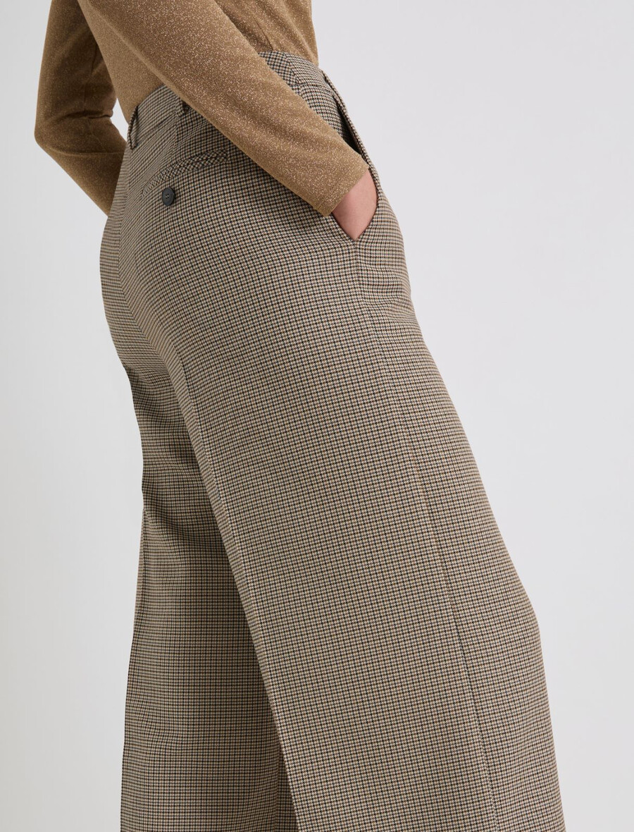 pantaloni a gamba larga con decorazioni in lurex - naturale